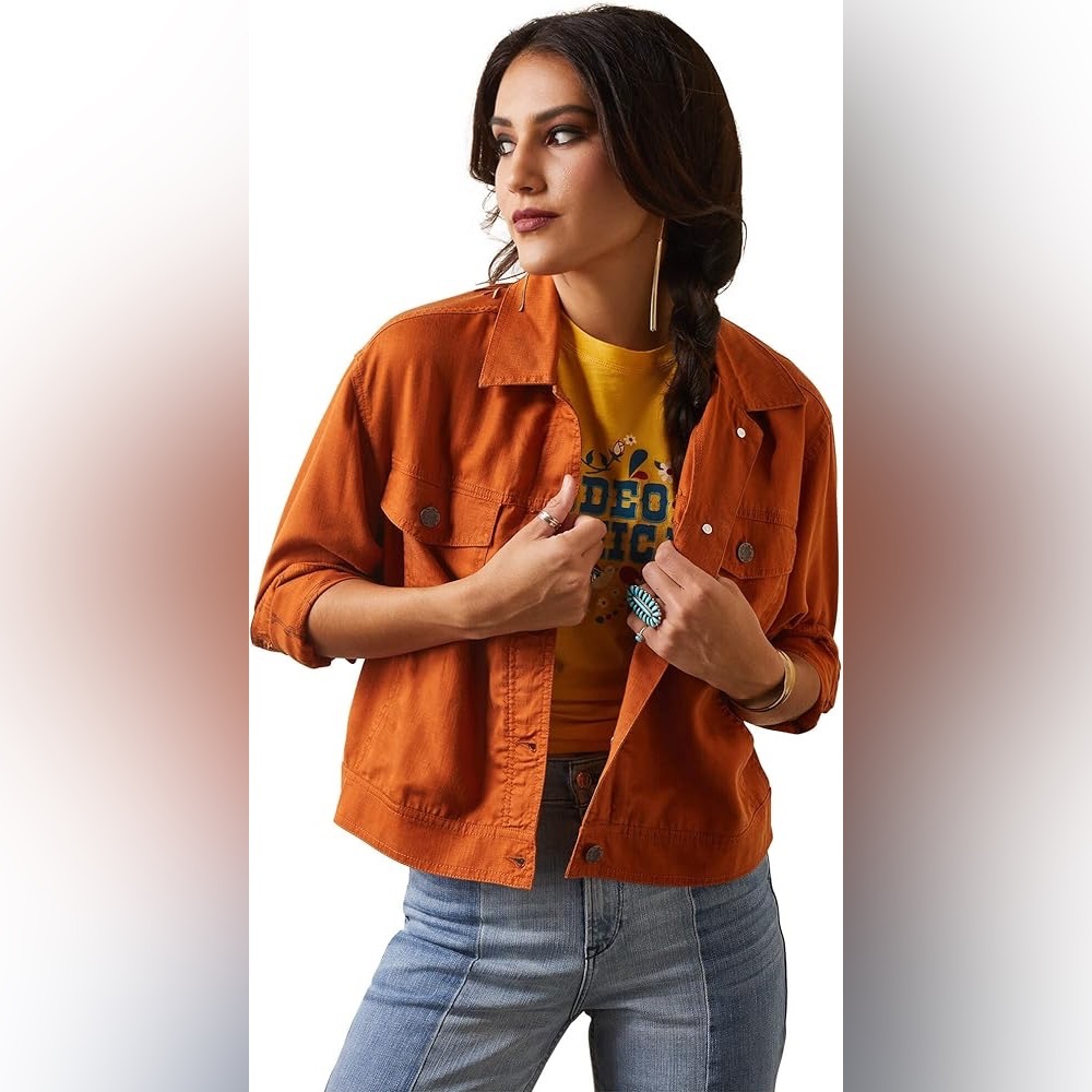 Ariat Women’s Cactus Long Sleeve Burnt Orange (Autumnal) Trucker Jacket NWT